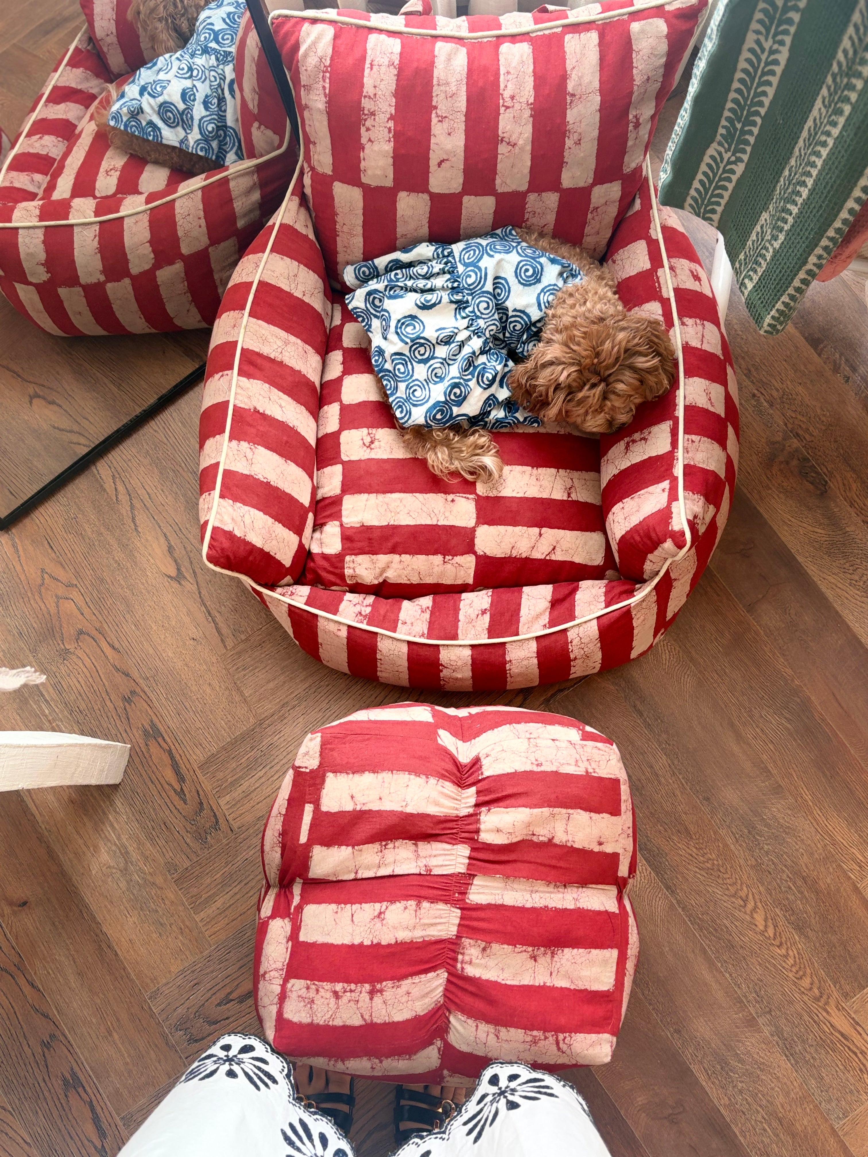 Mini Soft Floor Lounge Seating – Naturally Dyed Red