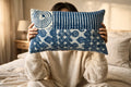 Indigo Dabu Patchwork Cushion