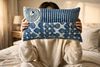 Indigo Dabu Patchwork Cushion