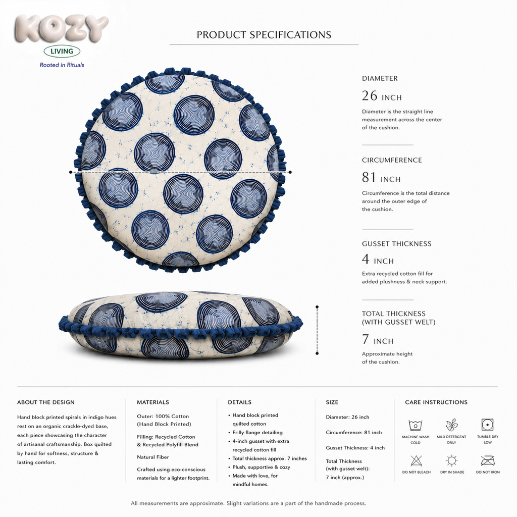 K block print donut pillow
