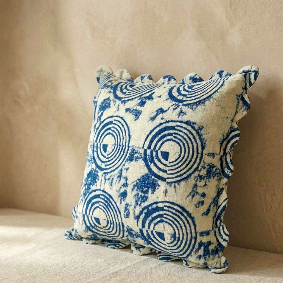 Morning Flow Throw Scalloped Pillow