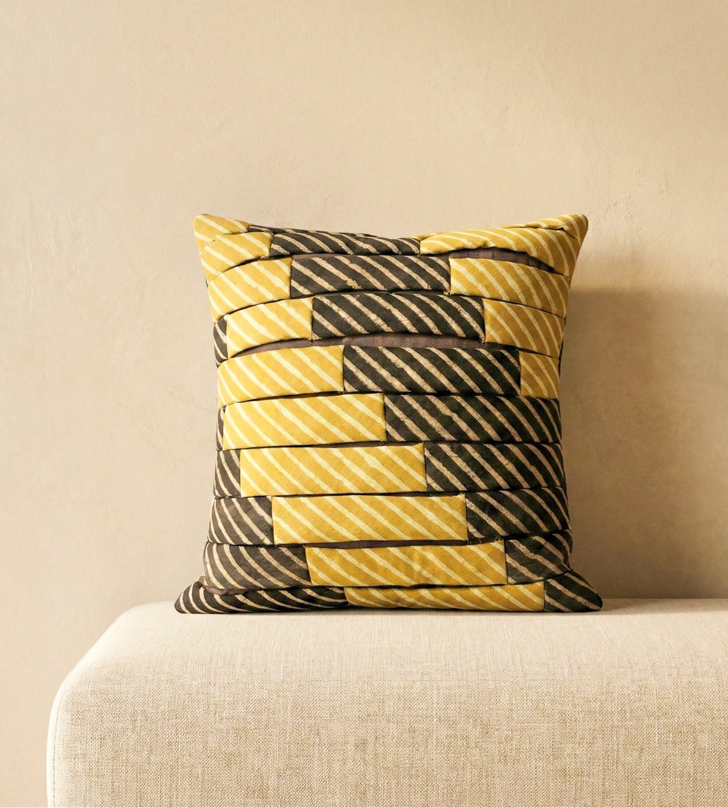 Sunburst Patched Weave Cushion