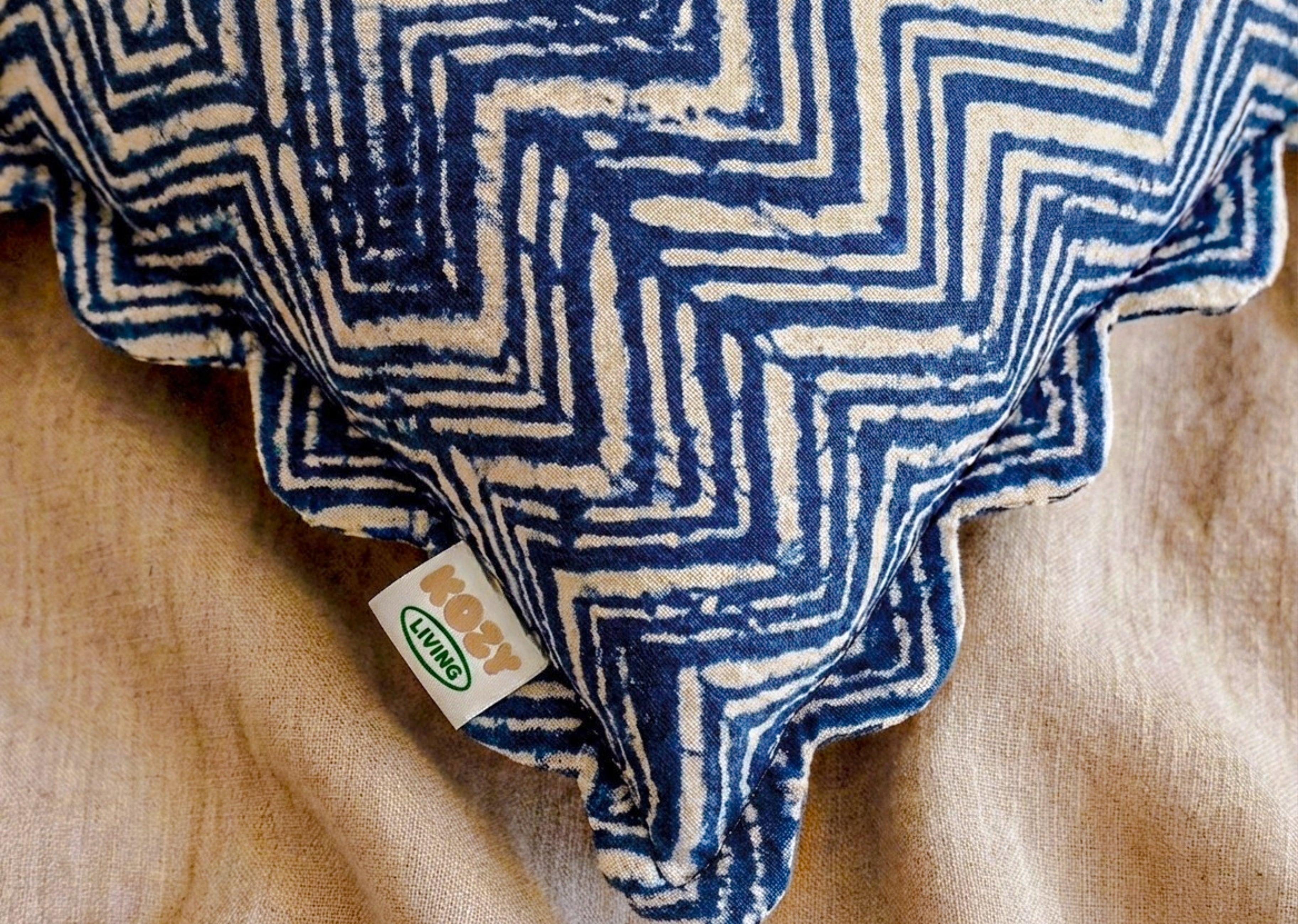 Indigo Wave Throw Pillow