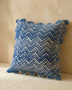 Indigo Wave Throw Pillow