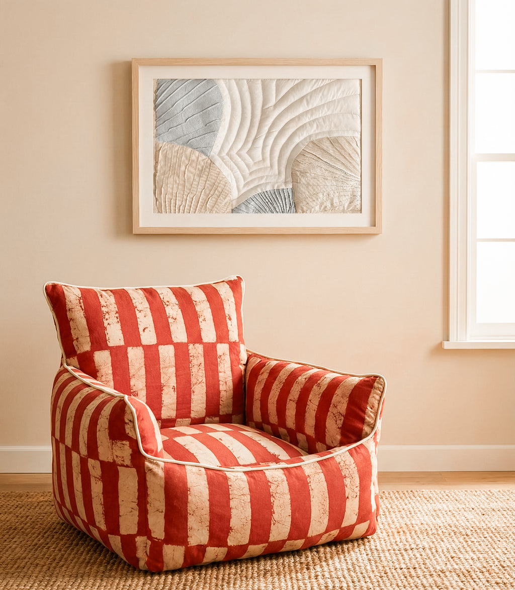 Mini Soft Floor Lounge Seating – Naturally Dyed Red