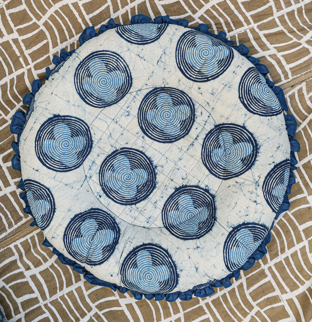 K block print donut pillow