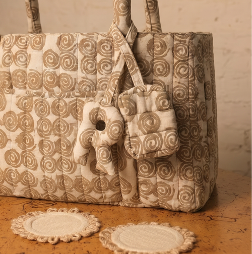 Flow Print Pet Carrier - Hazelnut