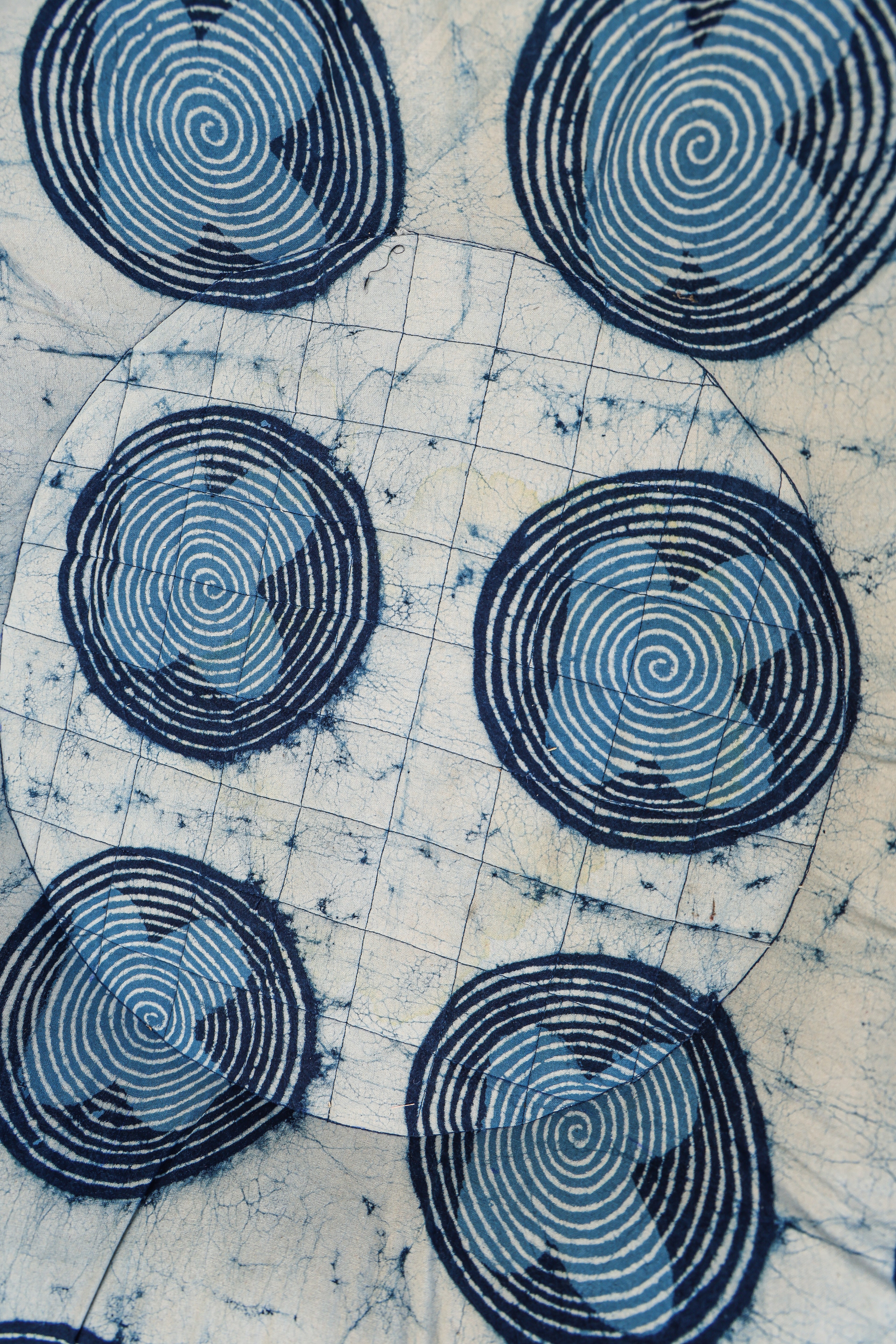 K block print donut pillow