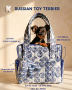 Flow Print Pet Carrier - Indigo